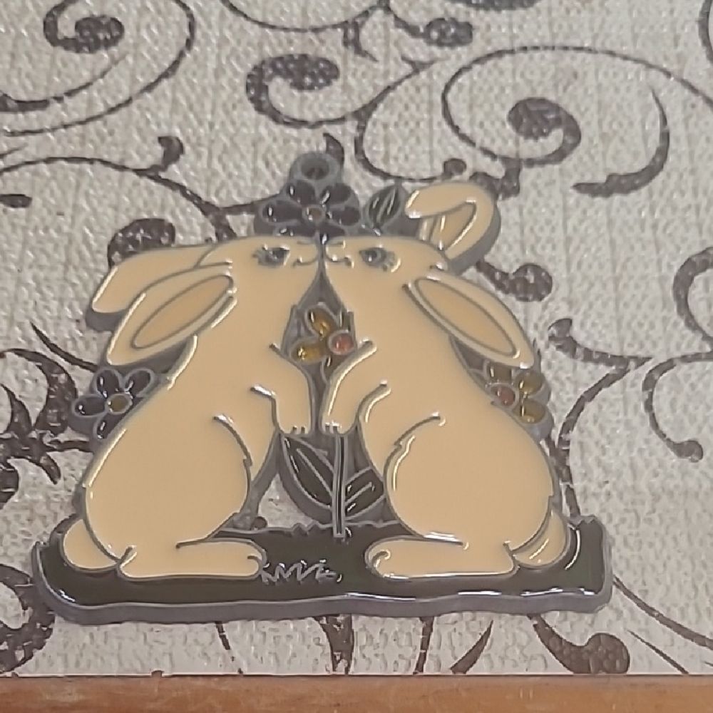 Cute Cream Bunny Suncatcher